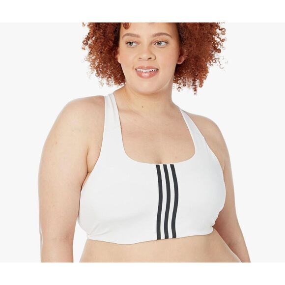 Adidas Plus Size 3X Training Medium Support Better 3-Stripes Bra NWT - Flaw - Picture 1 of 11